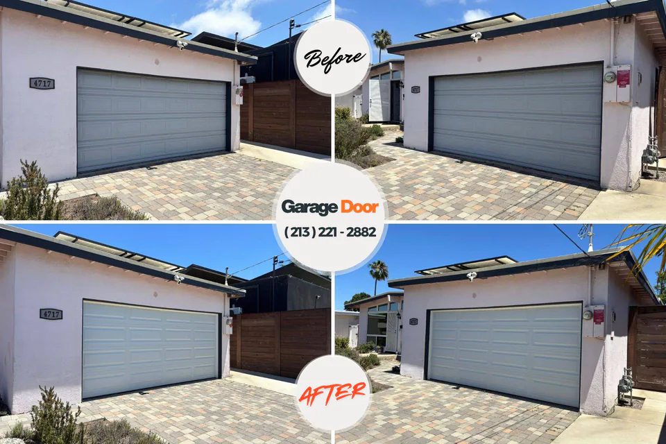 Before and after: garage door repair Clarksville, VA